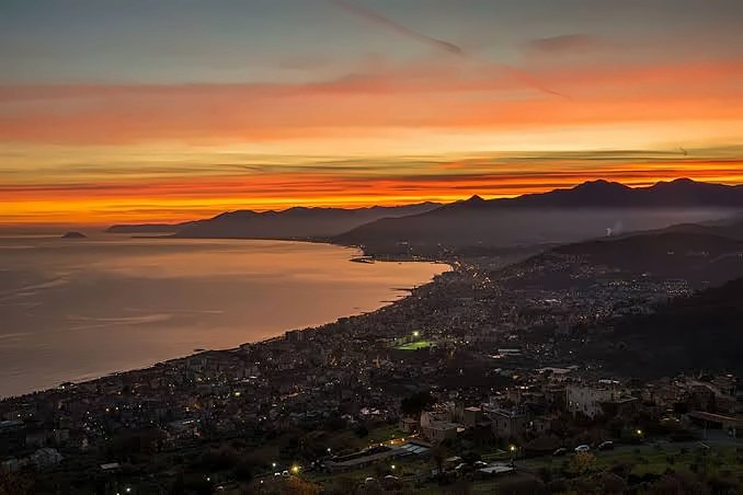 Sunset over the coast